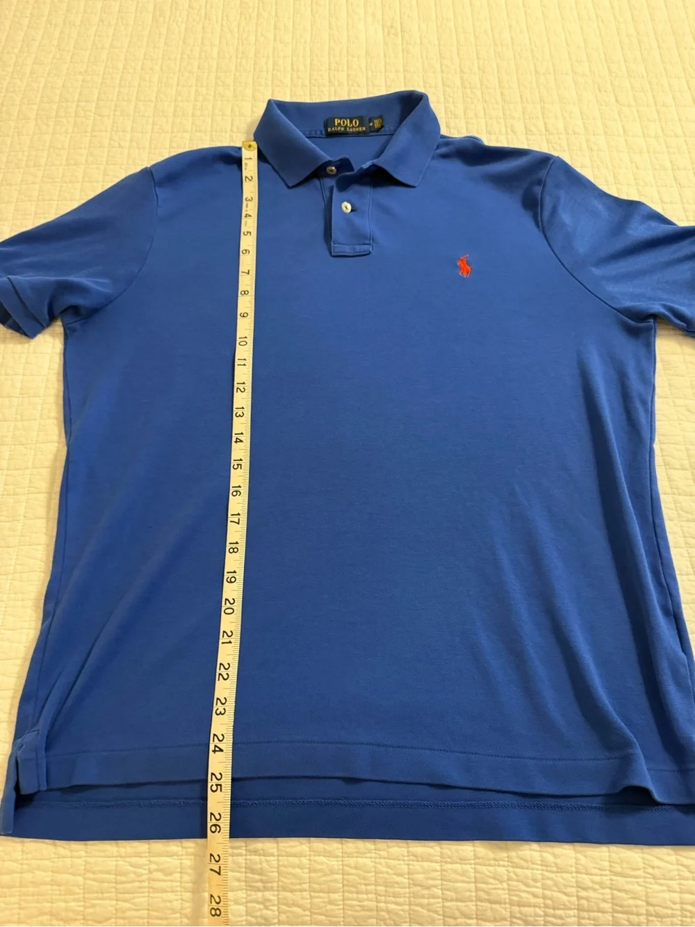 Ralph Lauren Men's Polo Shirt in Bright Blue with Red Pony